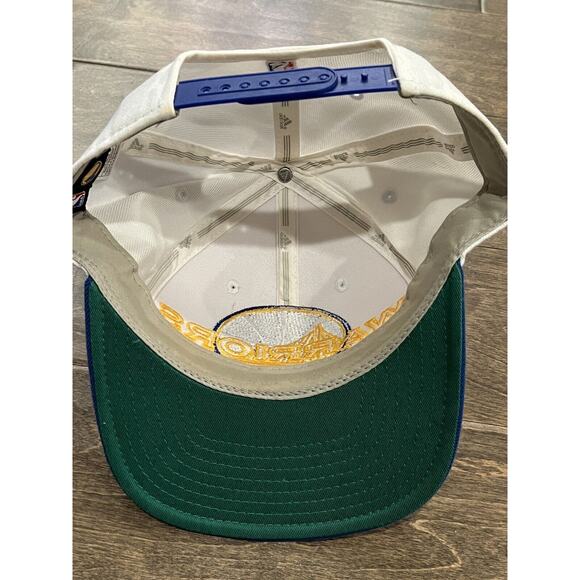 Adidas Mens White Blue NBA Golden State Warriors Adjustable Snapback Hat Cap - Picture 7 of 10